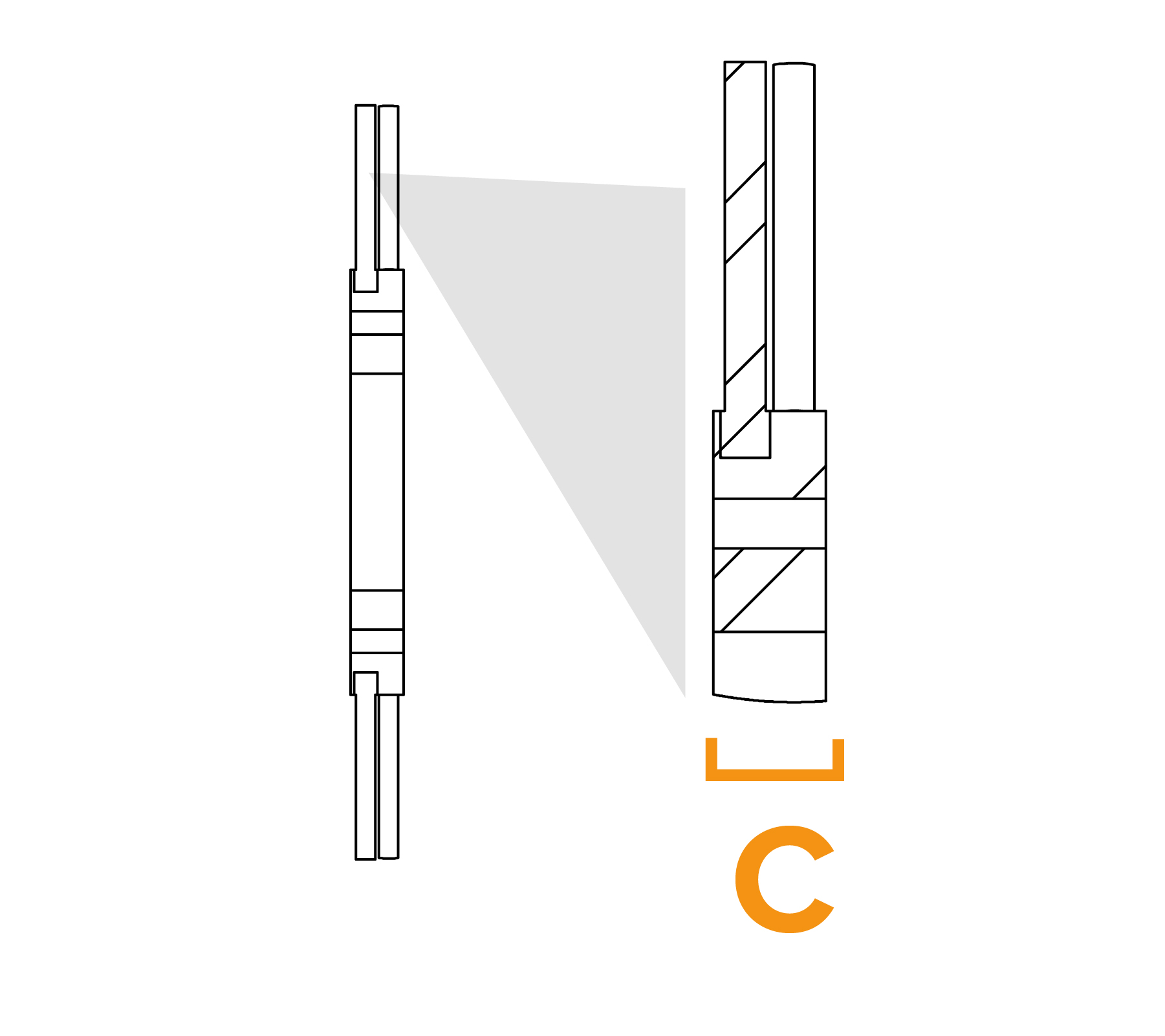 Solid Core Pencil Brush - Diagram C