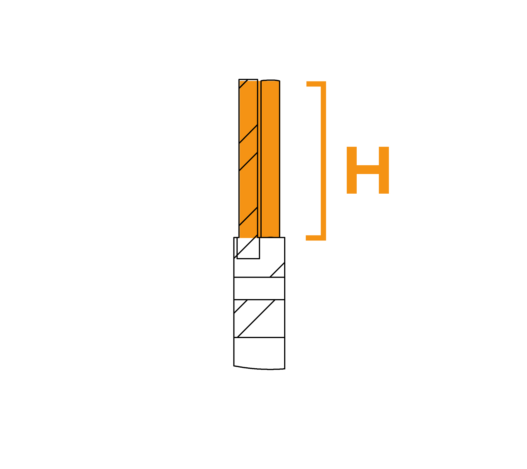 Solid Core Pencil Brush - Diagram H